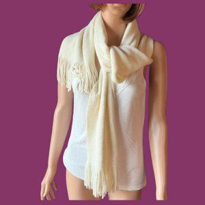 Scarf - Cejon Ivory with Gold Thread